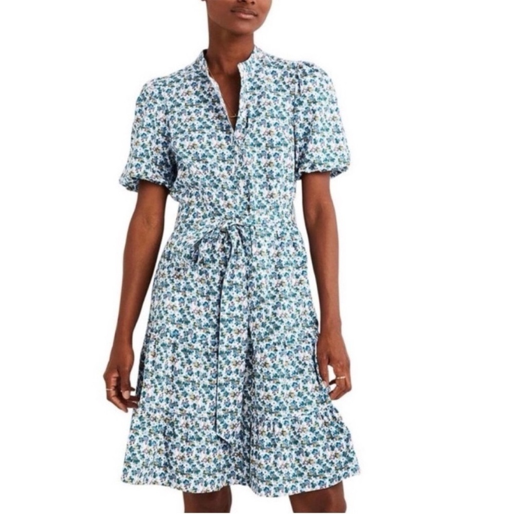 Boden Blue and White Floral Midi Dress